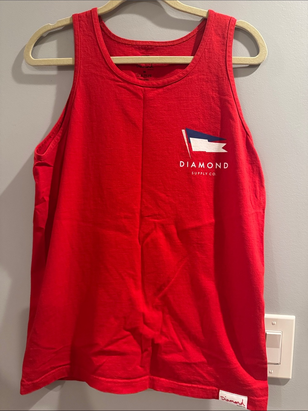Diamond Supply Co. Red Flag Graphic Tank Top Men's Size M